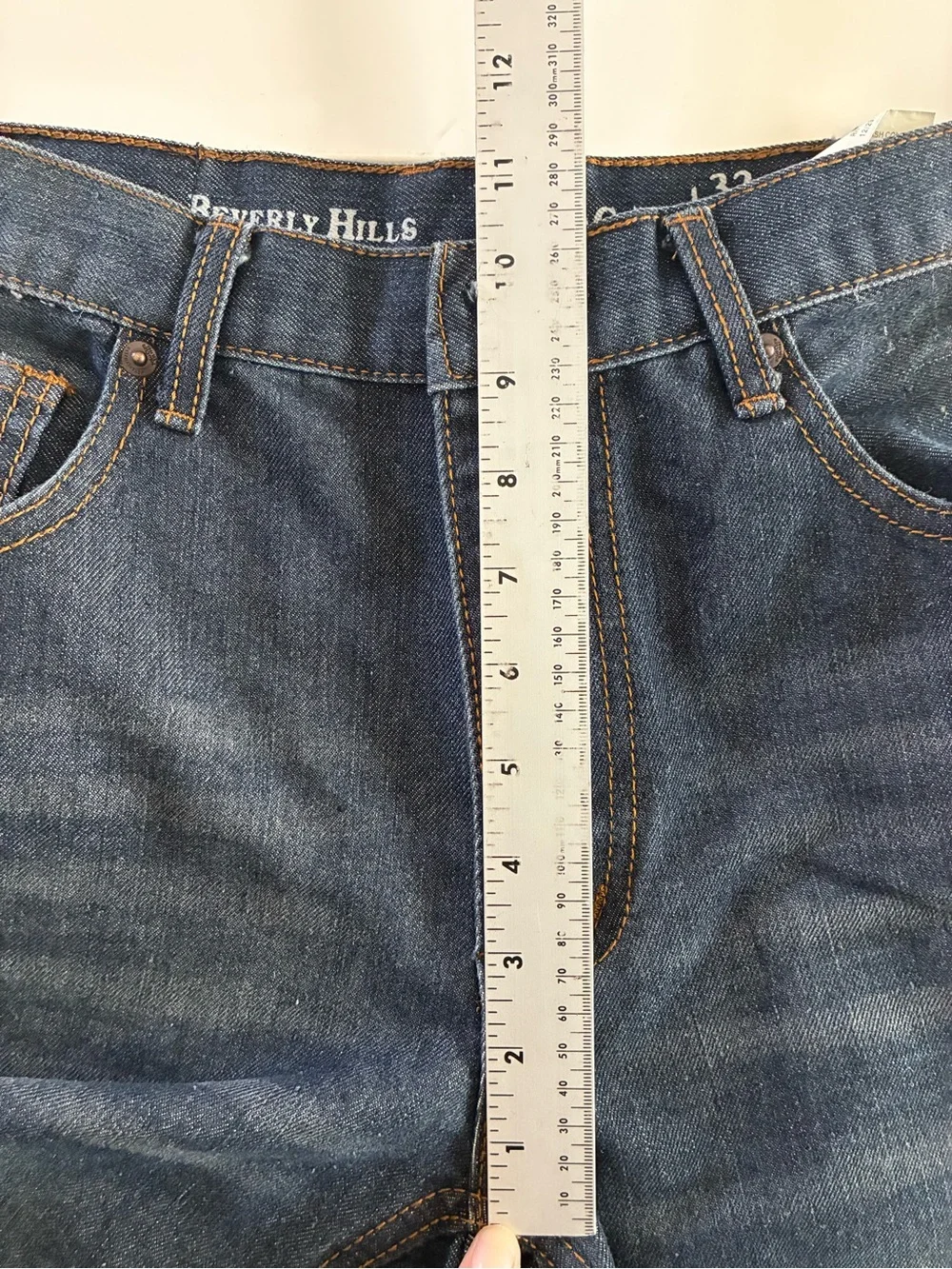 BEVERLY HILLS POLO CLUB 32/32 CLASSIC BLUE DENIM JEAN JORTS CASUAL UNISEX EUC